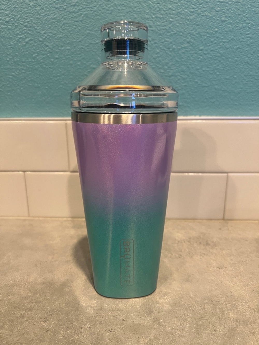 Purple Teal Gradient Cocktail Shaker